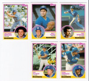 1983 Topps Traded Seattle Mariners Team Set-5 Cards