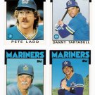 1986 Topps Traded Seattle Mariners Team Set-4 Cards