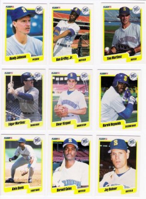 1990 Fleer Regular & Update Seattle Mariners-27 Cds