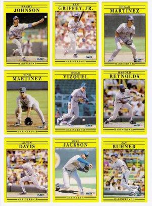 1991 Fleer Seattle Mariners Team Set-24 Cards