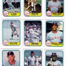 1981 Fleer Texas Rangers Team Set-21 Cards