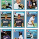 1985 Fleer Texas Rangers Team Set-21 Cards