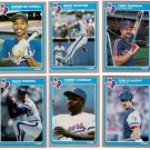 1985 Fleer Update Texas Rangers Team Set-6 Cards