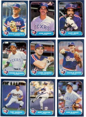 1986 Fleer Texas Rangers Team Set-23 Cards