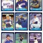 1986 Fleer Update Texas Rangers Team Set-9 Cards
