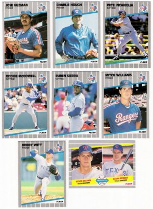 1989 Fleer Texas Rangers Team Set-25 Cards