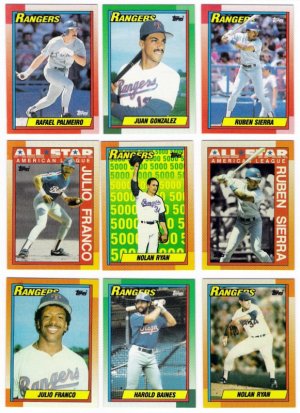 1990 Topps Texas Rangers Team Set-34 Cards