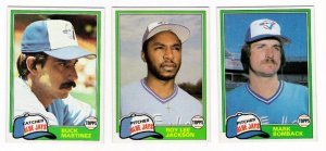 1981 Topps Traded Toronto Blue Jays Team Set-3 Cards