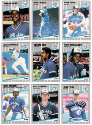 1989 Fleer Toronto Blue Jays Team Set-24 Cards