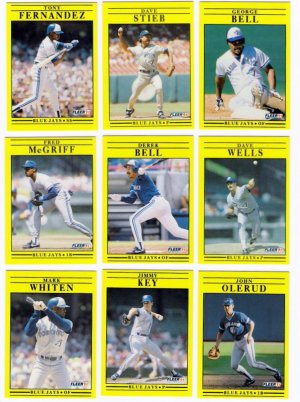1991 Fleer Toronto Blue Jays Team Set-26 Cards