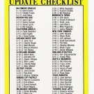 1991 Fleer Update Checklist-1 Card