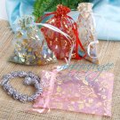 BIG Rose Flower Gold Drawstring Organza Bag - $3 each
