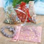 BIG Rose Flower Gold Drawstring Organza Bag - $3 each