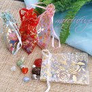 MEDIUM Rose Flower Gold Drawstring Organza Bag - $2 each