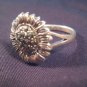 925 Silver Marcasite Pyrite crystal ring size 8.5 A