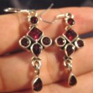 925 Silver natural Garnet stone crystal earrings A 925 Silver natural Garnet stone crystal earrings A