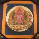 24 K Gold Cosmic Pink Shakyamuni Buddha Thangka Thanka Painting Nepal art