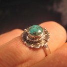 925 Silver Tibetan Turquoise Ring Nepal Size 7.75 A