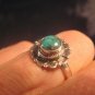 925 Silver Tibetan Turquoise Ring Nepal Size 7.75 A