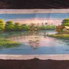 Cambodia Lake side village house Oil painting Art A Cambodia Lake side village house Oil painting Art A