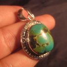 925 Silver Tibetan Turquoise Pendant Jewelry Art A