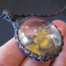 Yellow Quartz Crystal stone pendant necklace Thailand A Yellow Quartz Crystal stone pendant necklace Thailand A