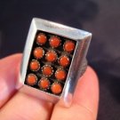 925 Silver Tibetan Coral Ring Nepal Jewelry Size 9.25 A