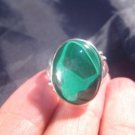 925 Silver  Malachite Ring light Blue Size 7.75 A
