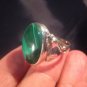 925 Silver  Malachite Ring light Blue Size 7.75 A