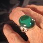 925 Silver  Malachite Ring light Blue Size 7.75 A