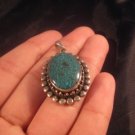 925 Silver Tibetan Turquoise Pendant Nepal A 925 Silver Tibetan Turquoise Pendant Nepal A