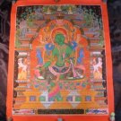 24 K Gold Green Tara deity Newari thangka Thanka painting Nepal Himalayan Art A