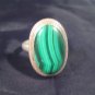 925 Silver natural Malachite ring nepal Size 9 9.25 A