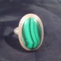 925 Silver natural Malachite ring nepal Size 9 9.25 A