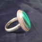925 Silver natural Malachite ring nepal Size 9 9.25 A