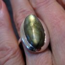 925 sterling Silver Labradorite crystal Ring Size 9 A
