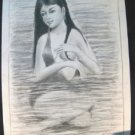 Cambodia Woman pencil drawing sketch nude art painting A
