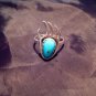 925 Silver Bear Foot Turquoise Ring size 9.25 Native American Indian style
