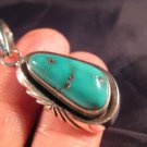 925 Silver Blue Arizona Turquoise Pendant Necklace Jewelry Art