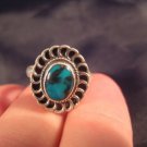 925 Silver Tibetan Turquoise crystal stone Ring Nepal jewelry art Size 4.5 925 Silver Tibetan Turquoise crystal stone Ring Nepal jewelry art Size 4.5