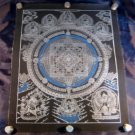 Pure Silver Kalachakra Buddha Mandala Thangka Thanka  Painting Nepal  art  A