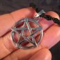 Large 925 sterling silver wicca inverted pentagram pendant necklace jewelry art