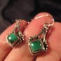 925 Silver Malachite pair Earrings Earring jewelry Nepal himalayan art A5