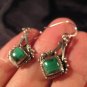 925 Silver Malachite pair Earrings Earring jewelry Nepal himalayan art A5