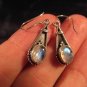925 Silver Moonstone pair Earrings Earring jewelry Nepal himalayan art A8