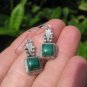 925 Silver Malachite pair Earrings Earring jewelry Nepal himalayan art A4