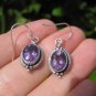 925 Silver Amethyst stone Earrings Earring jewelry Nepal himalayan art A3 450