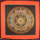 Small 24 K gold Star Ohm Thangka Thanka Mandala Painting Nepal Art Small 24 K gold Star Ohm Thangka Thanka Mandala Painting Nepal Art