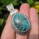 925 Silver Tibetan Turquoise stone crystal Pendant Necklace Nepal Jewelry Art B8 925 Silver Tibetan Turquoise stone crystal Pendant Necklace Nepal Jewelry Art B8