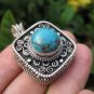 925 Silver Turquoise Compartment Locket Pendant Necklace Nepal Jewelry Art A8